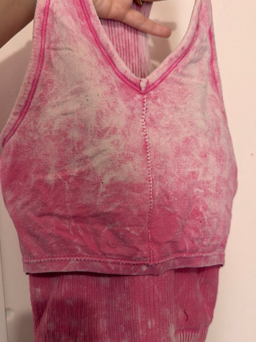 Zenana Outfitters Pink Ribbed V-Neck Racerback Tank - Picture 4 of 4